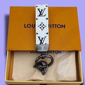 Monogram White and Black Key Holder With Box,Dustbag + Free Gift